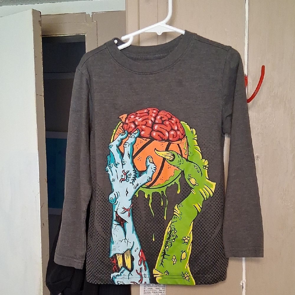 COPY - Cat & Jack Blue and Gray Long Sleeve Tee with Abstract Graphic